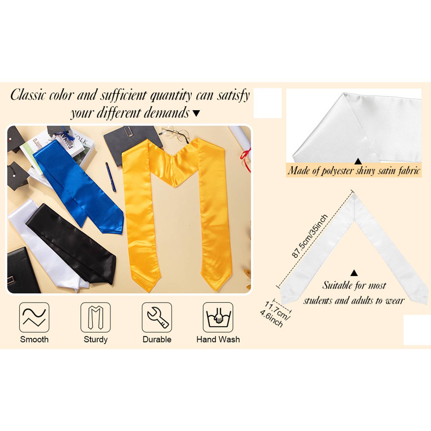 Custom 60"/72"/84" Graduation Stole Sash 4