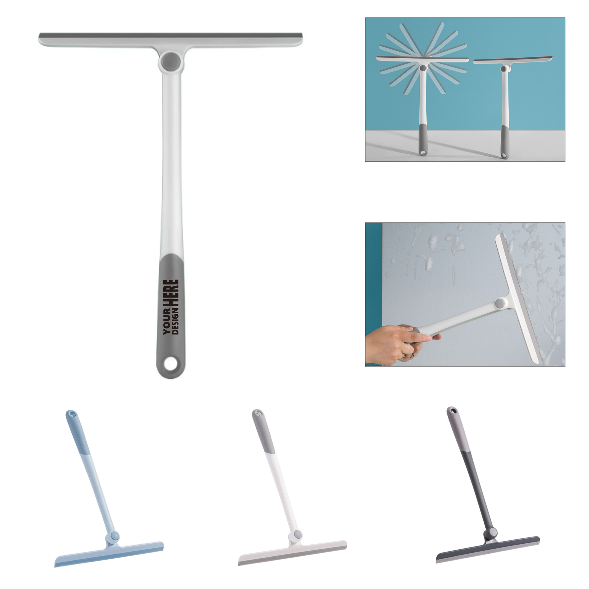 Non-Slip Silicone Shower Squeegee for Glass Windows 2