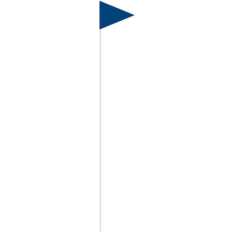 Solid Color Blue Pennant Field Flag w/White Staff 3