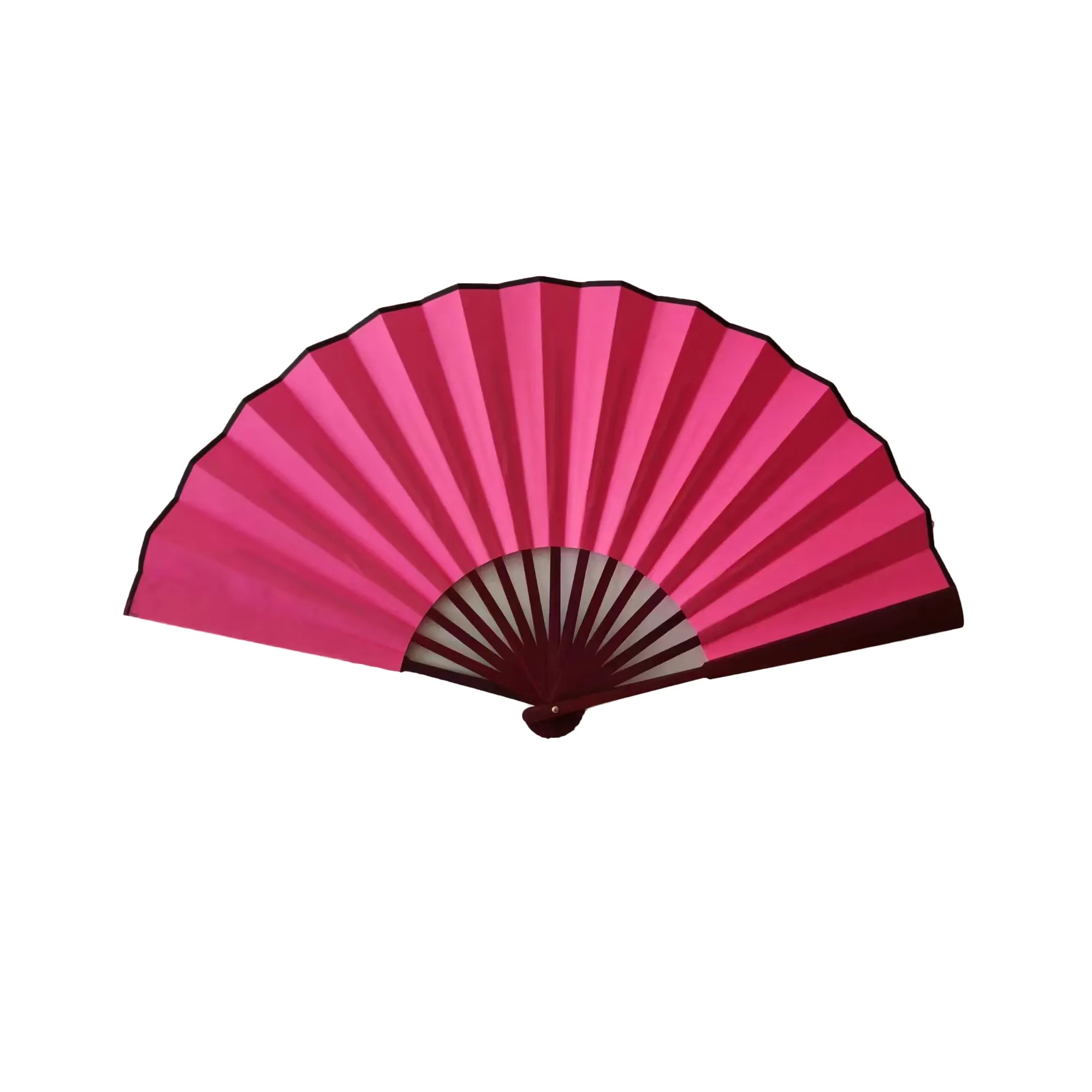 Bamboo 2-Sided Full Color Handheld Cloth Folding Fan MOQ 100 12