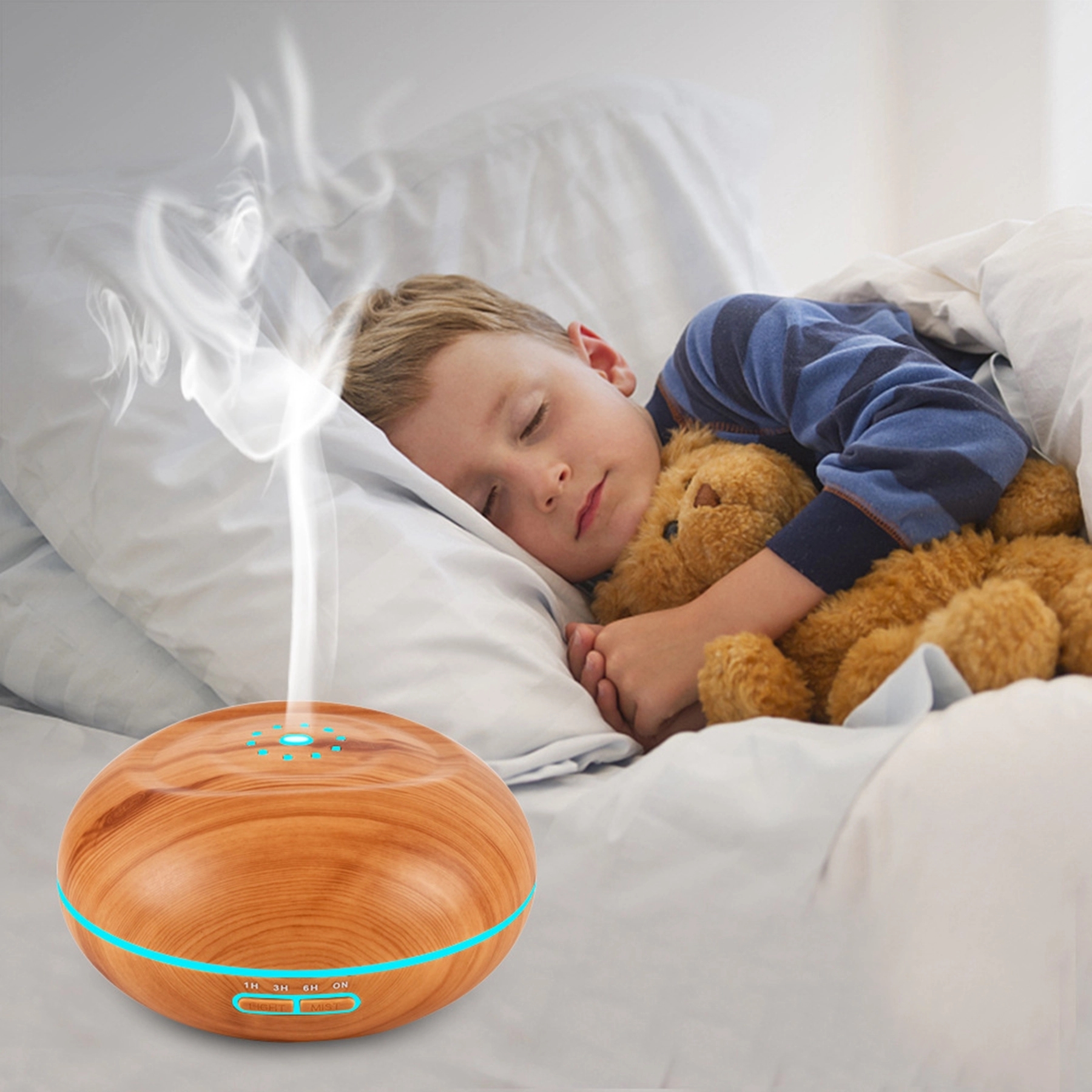 Wood Grain Air Purifier Ultrasonic Aroma Oil Diffuser 6