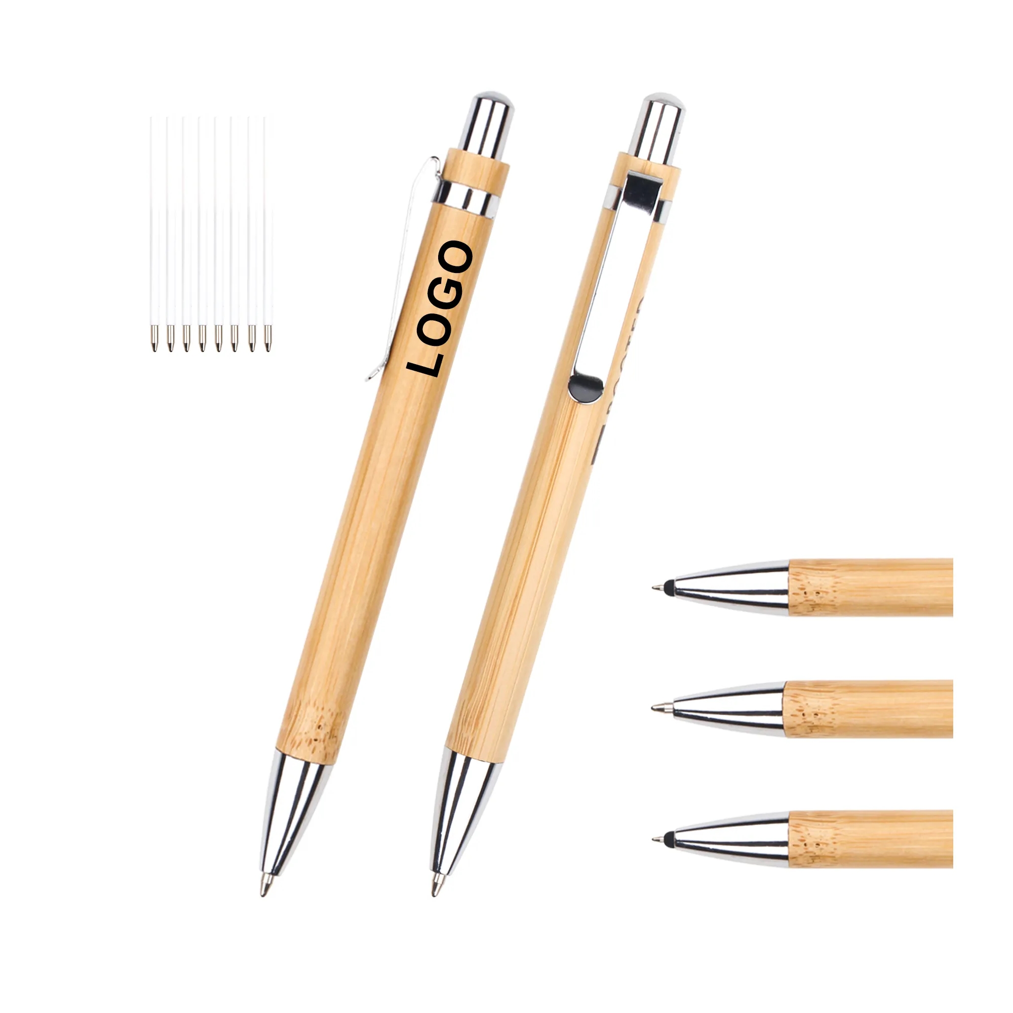 Wholesale Custom Bamboo Pens Elegant Personalized Green Office 4