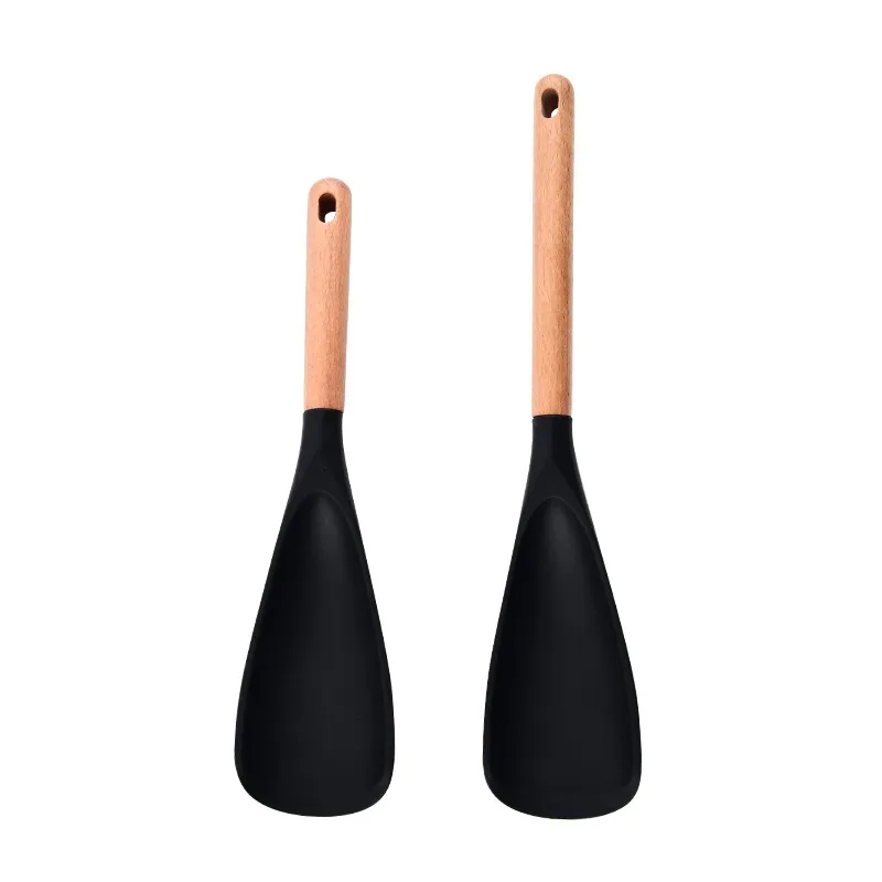 Silicone Cooking Spoon with Wooden Handle 8