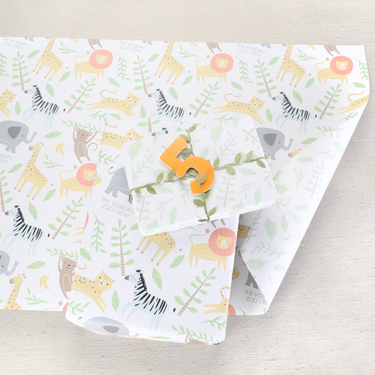 Baby Safari Reversible Wrapping Paper (28"x20") 3