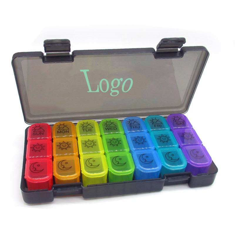21 Case Rainblow Pill Box Tablet Box 1