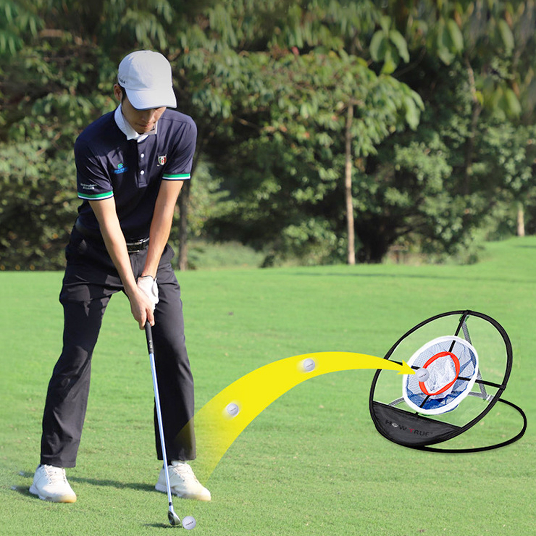 Golf Chipping Practice Net with 3 Targets 4
