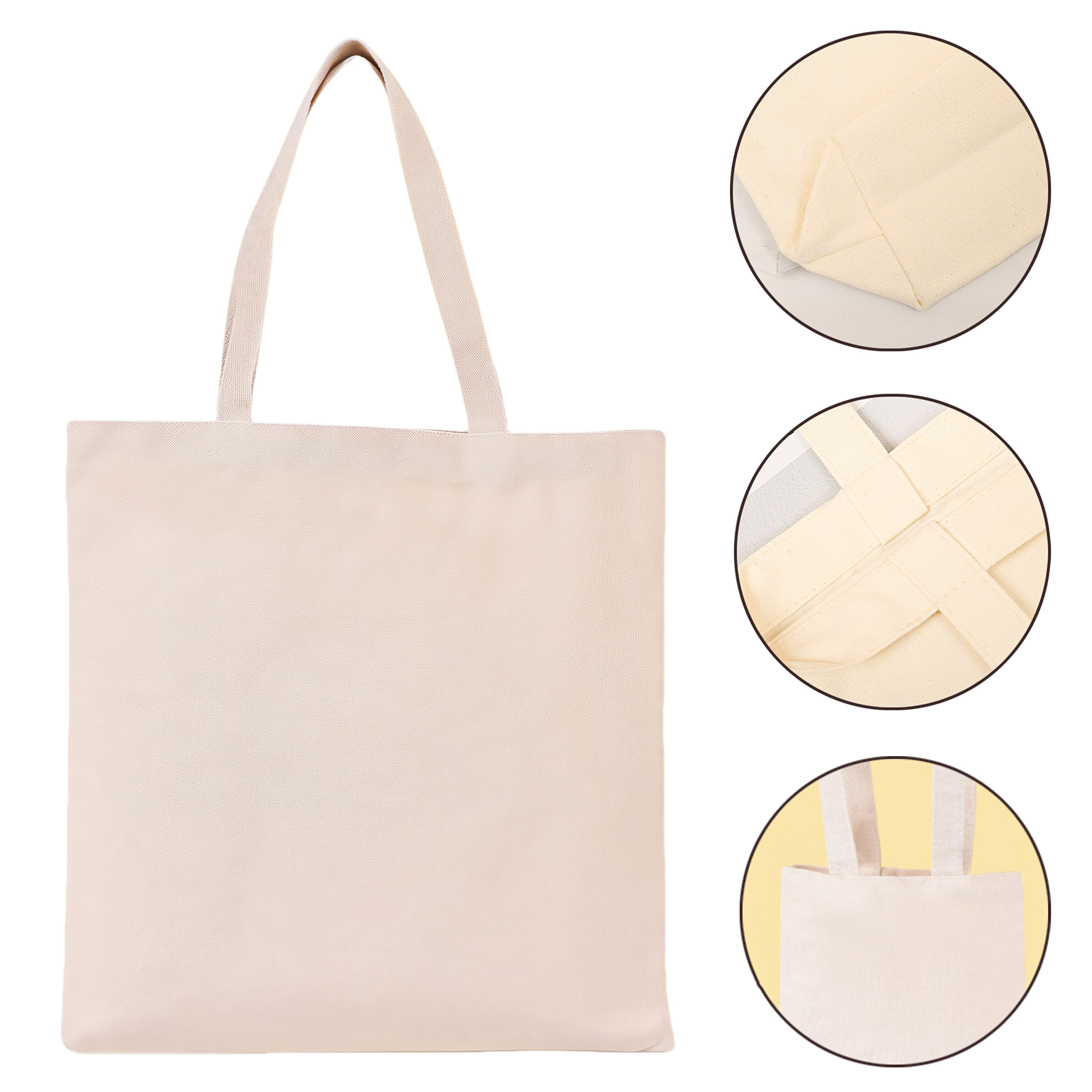 Eco-Friendly Reusable Canvas Tote Bag, Large 16cmx18cm Cotton Shopping Bag, custom tote bag with logo imprint 3