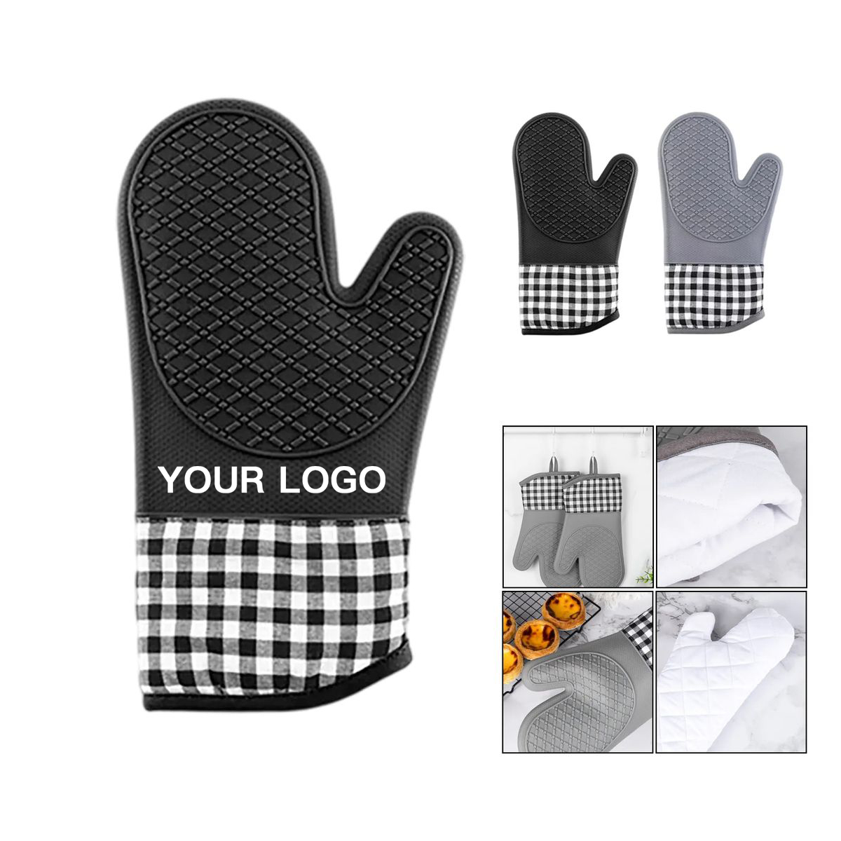 Silicone Oven Gloves with Cotton Lining 2