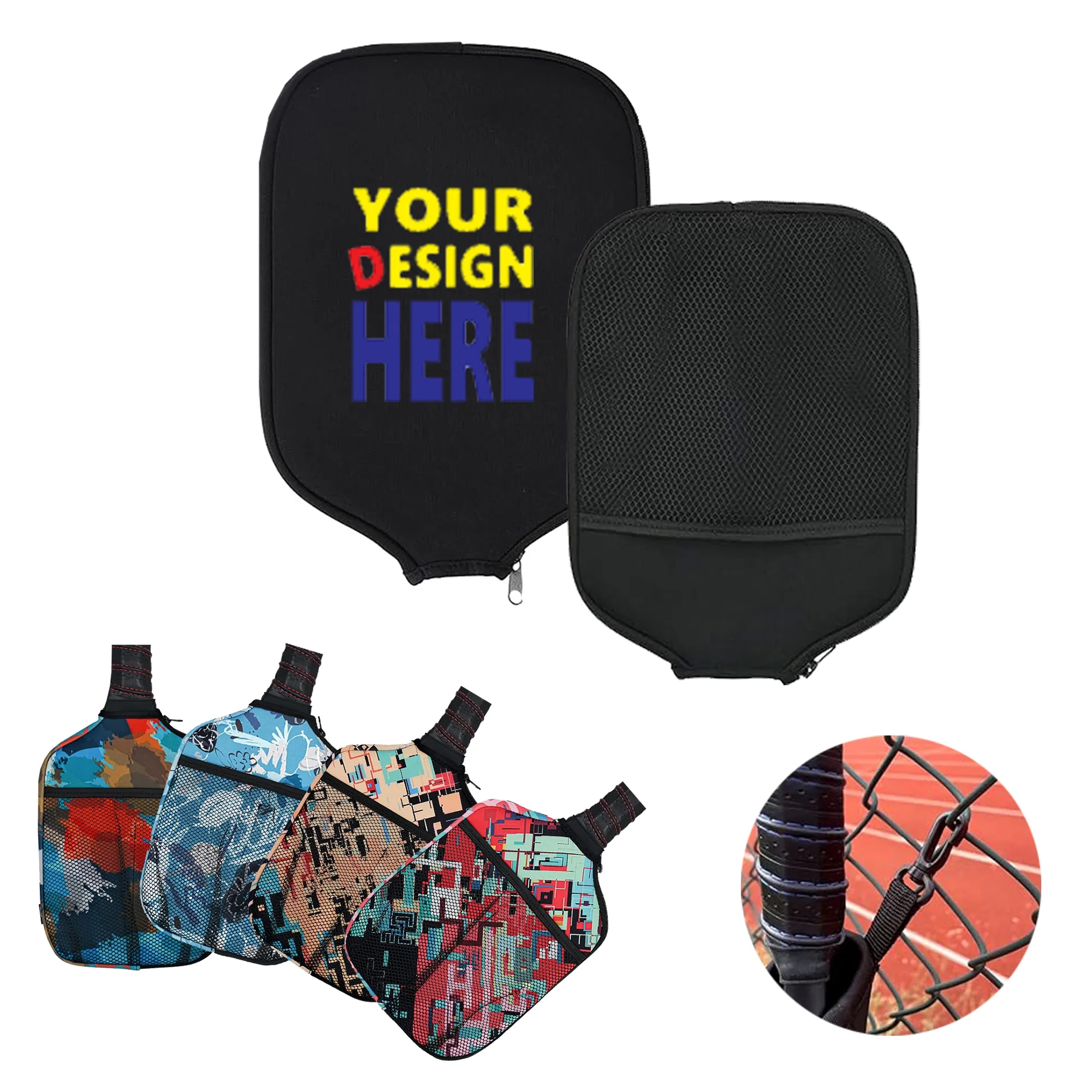 Neoprene Pickleball Paddle Cover Zipper Storage Bag 1