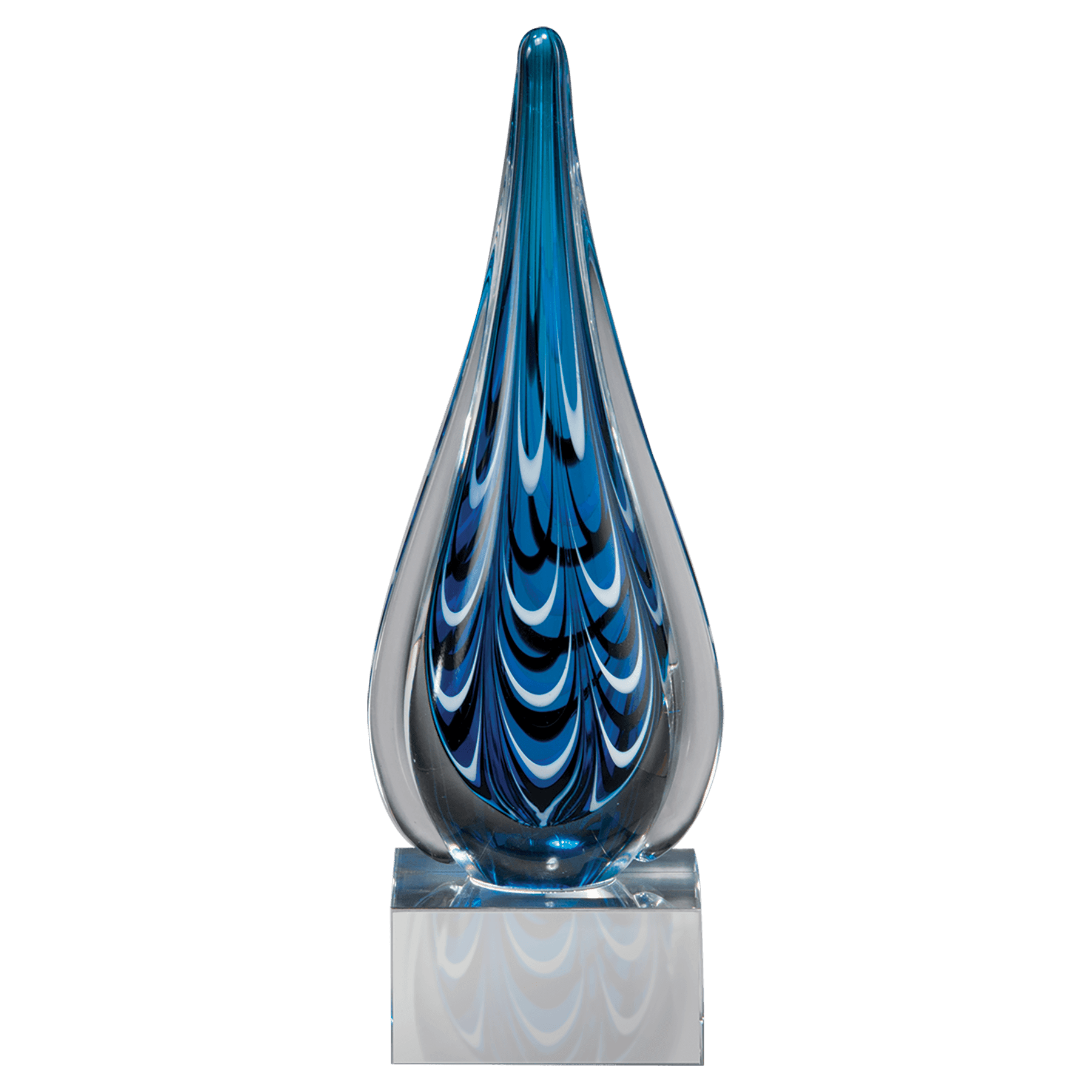 Blue And Black Teardrop Art Glass 1