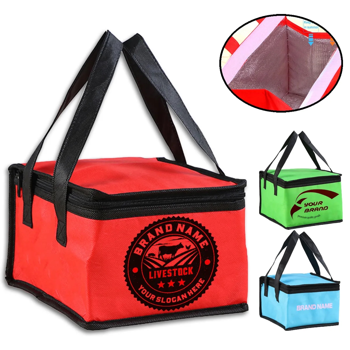 Reusable Waterproof Cooler Insulated Lunch Tote Bags 3