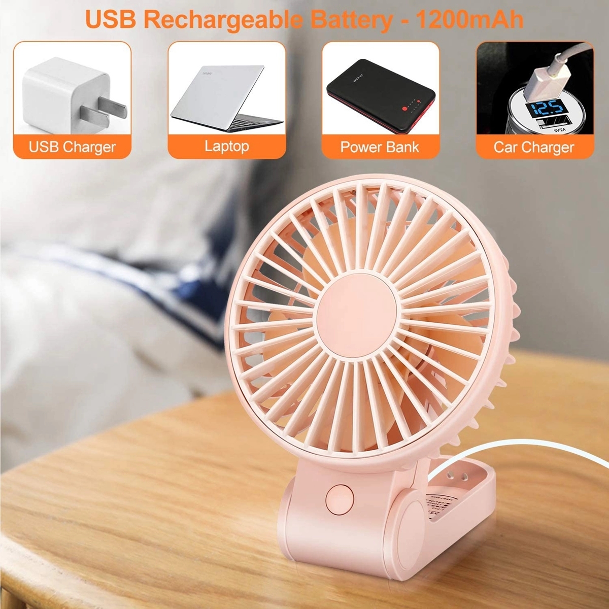 Usb Rechargeable Mini Portable Handheld Fans 4
