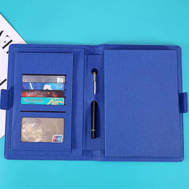 Custom Multi-card Slot A5 Inner Pen Soft Leather Notebook 3