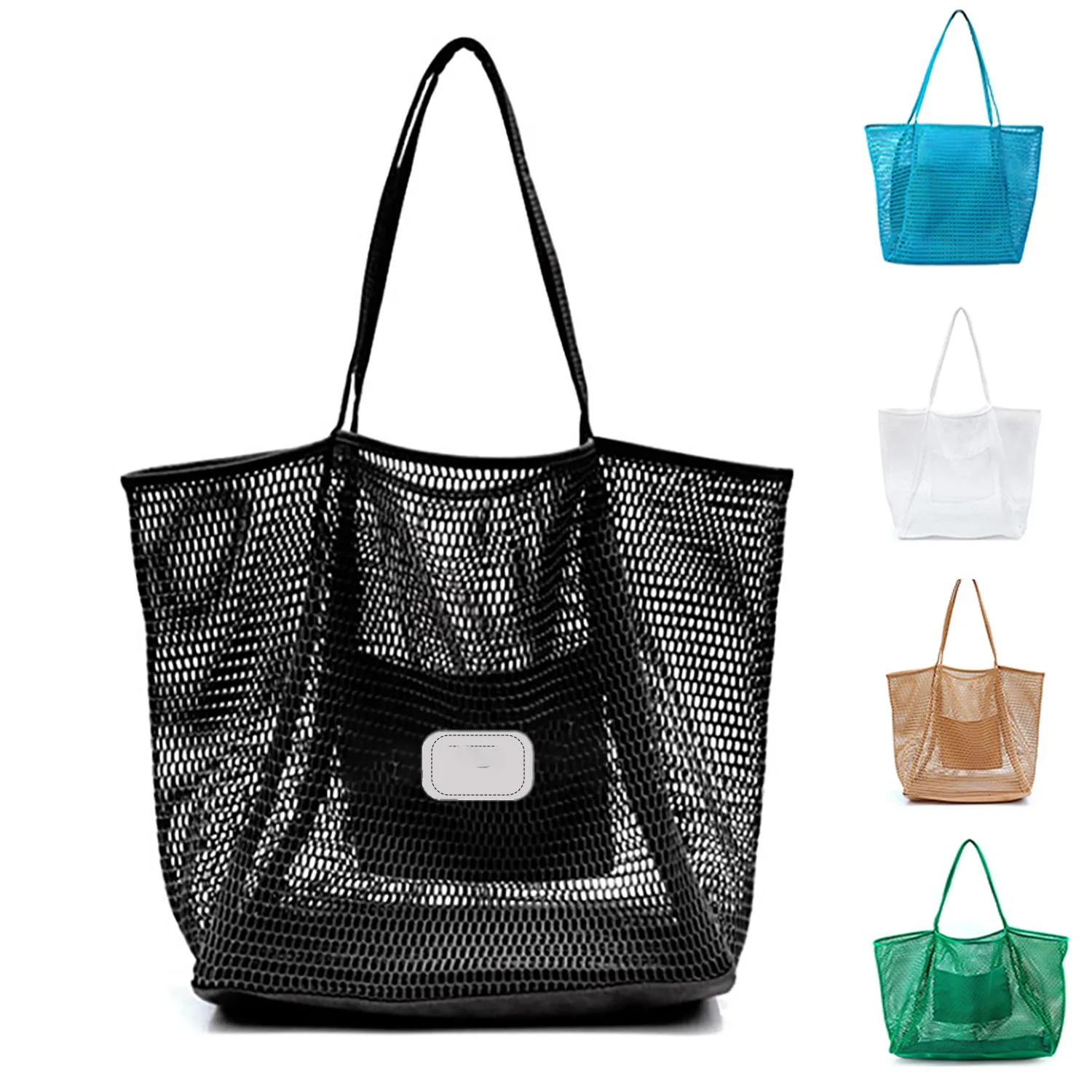 Mesh Beach Tote Womens Shoulder Handbag 5