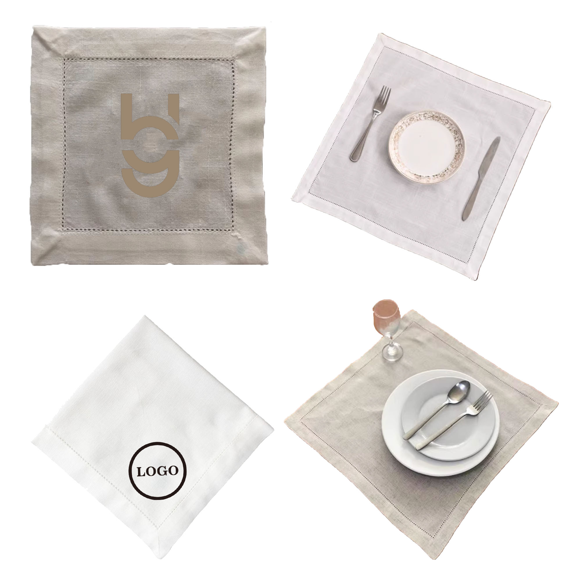 MOQ50 Linen Cotton Napkins With Yarn Weaving 2