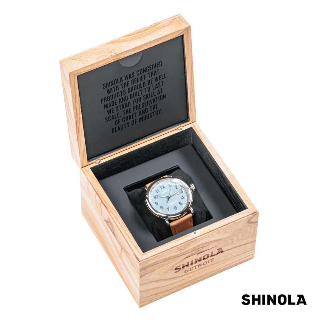 Shinola® Runwell Watch - Stone Blue/Tan 18