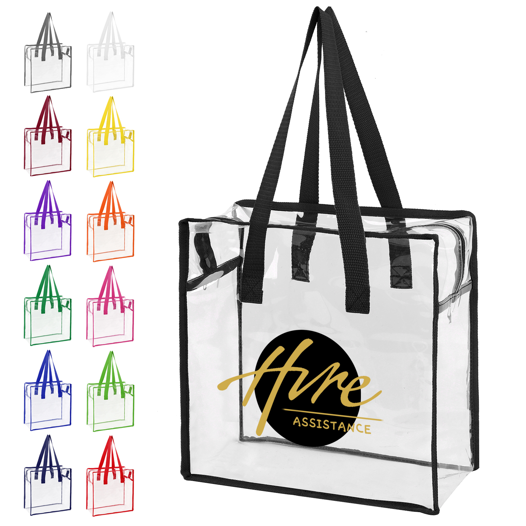 Clear Vinyl Stadium Compliant Zippered Tote Bag 4
