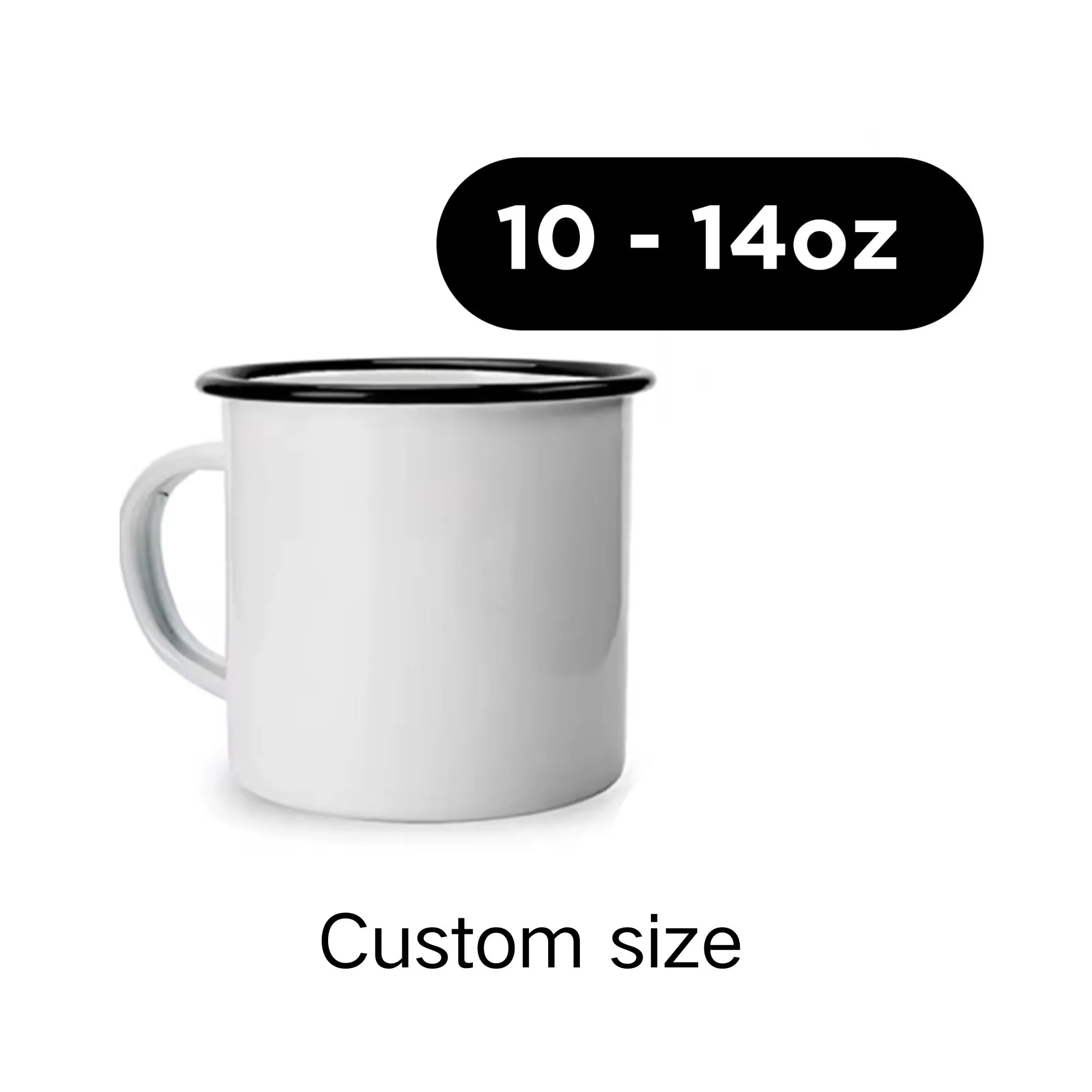 Blue and White Dot Logo Custom Metal Enamel Mug 1