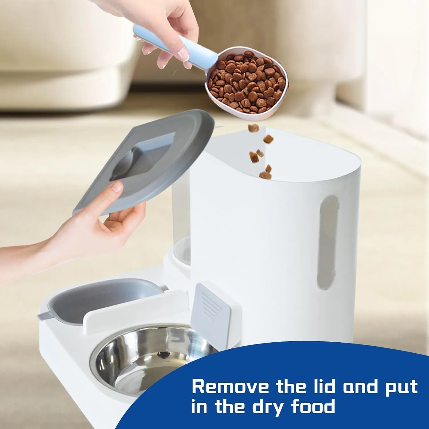 2 in 1Automatic Cat Food and Water Dispenser Set 8