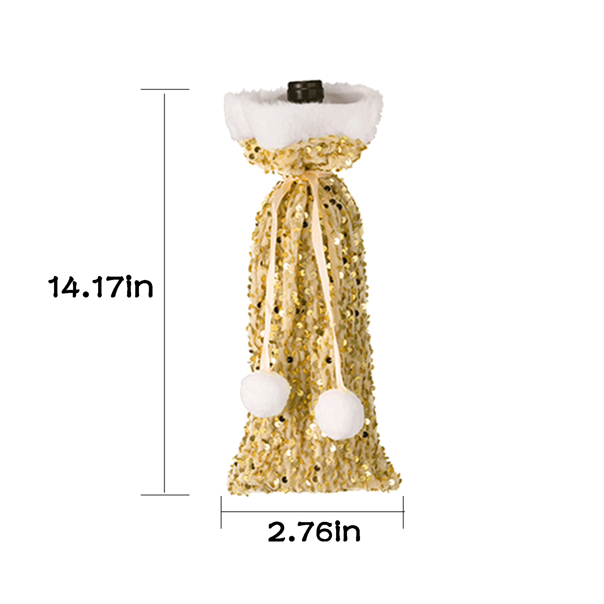 MOQ 20 PCS Reversible Sparkle Wine Bottle Sleeve 2