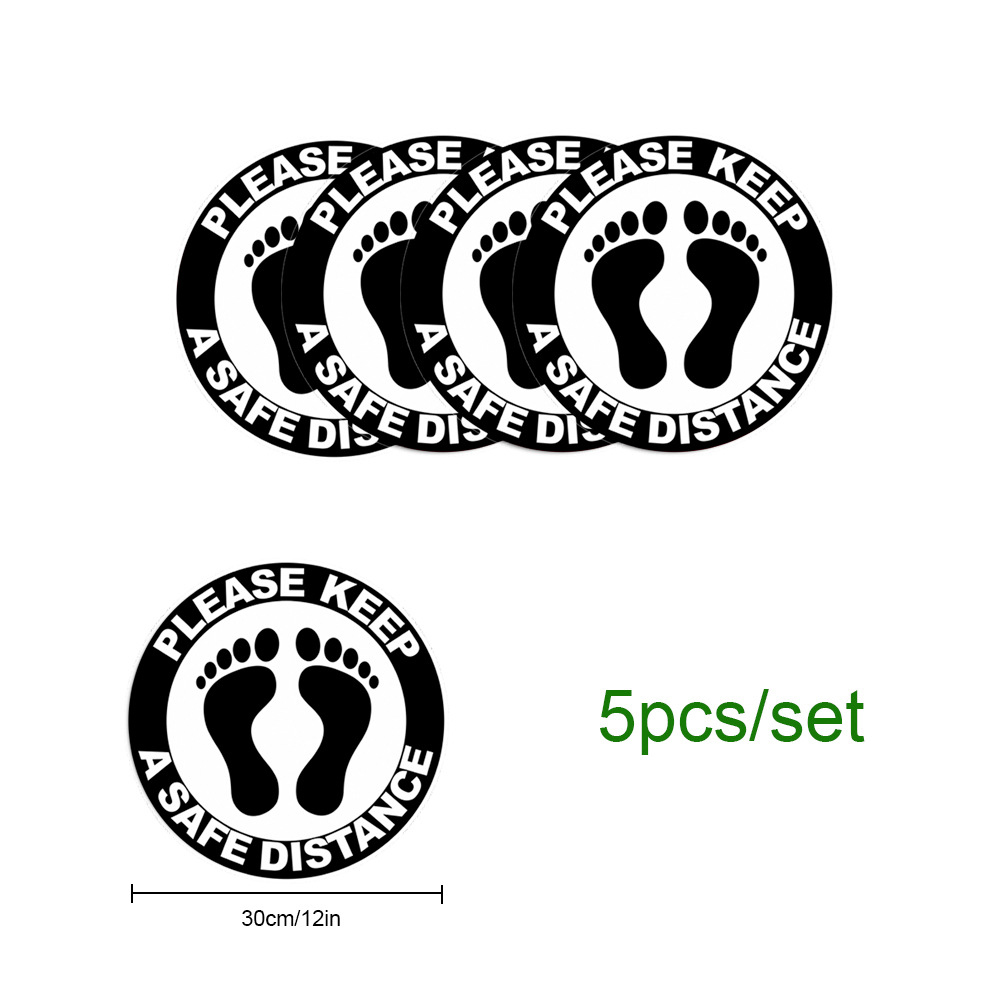 12" PVC Round Social Distancing Floor Sticker & Decals 10