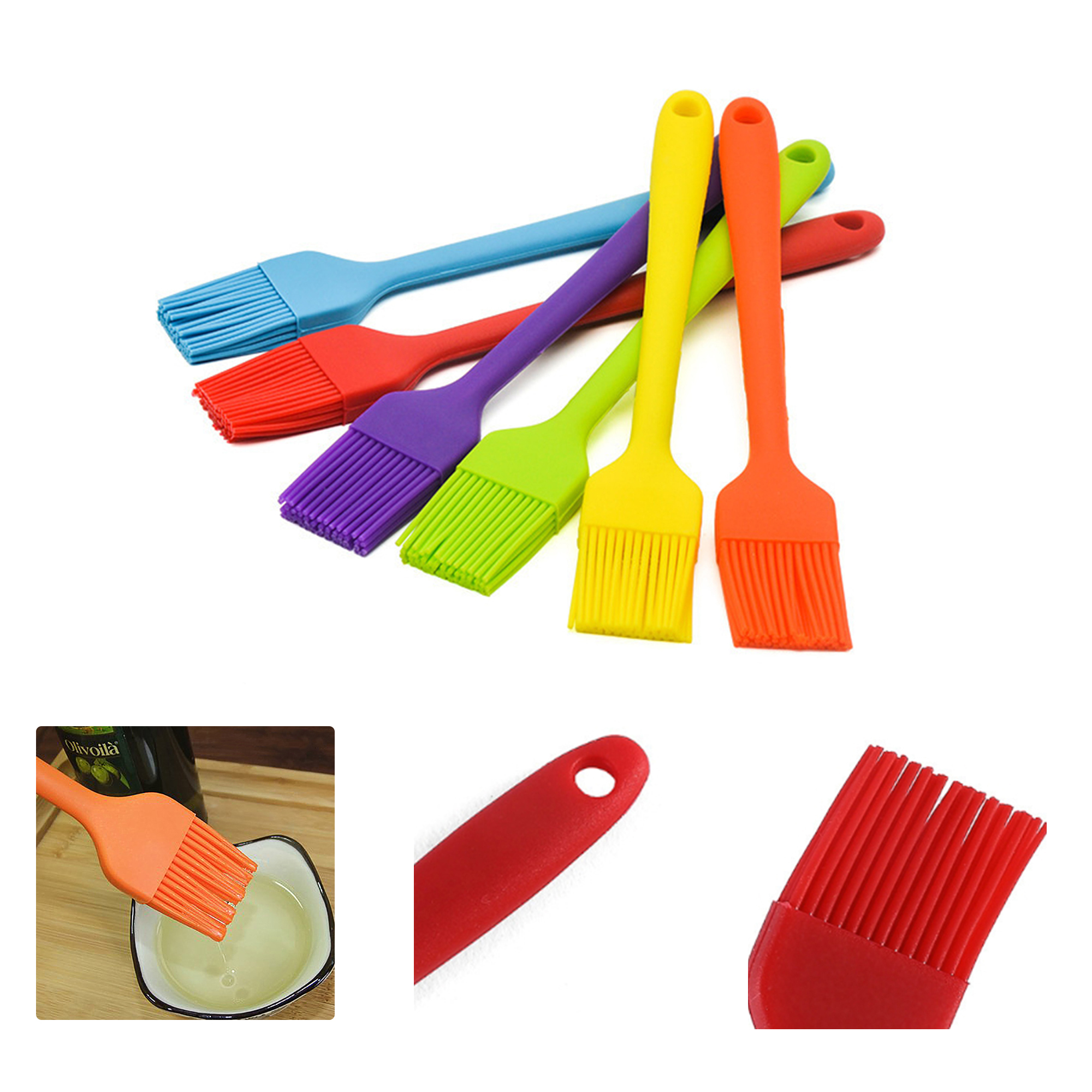 MOQ50 Personalized Silicone BBQ Basting Brush For Grilling 2
