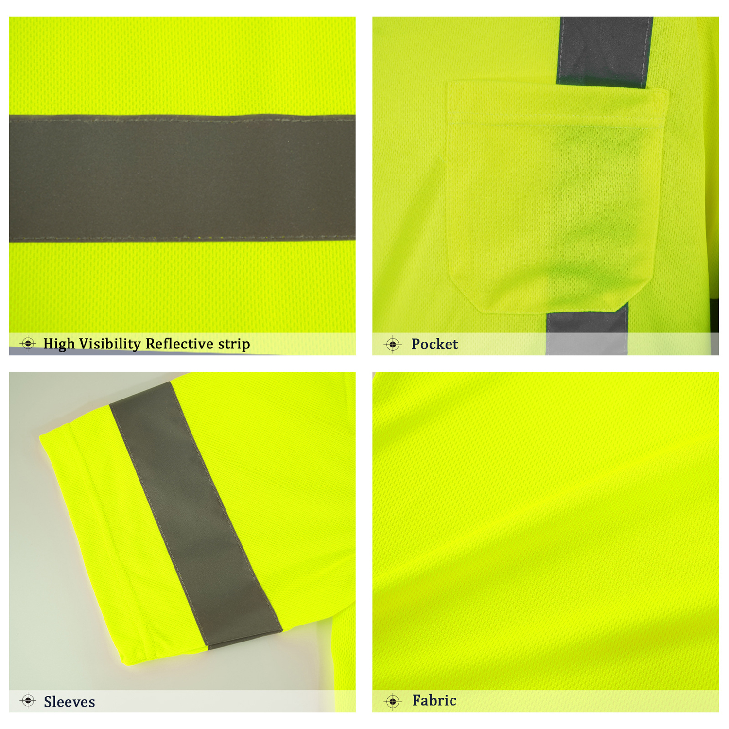 Hi Vis Breathable Reflective Safety Work T-Shirt 5