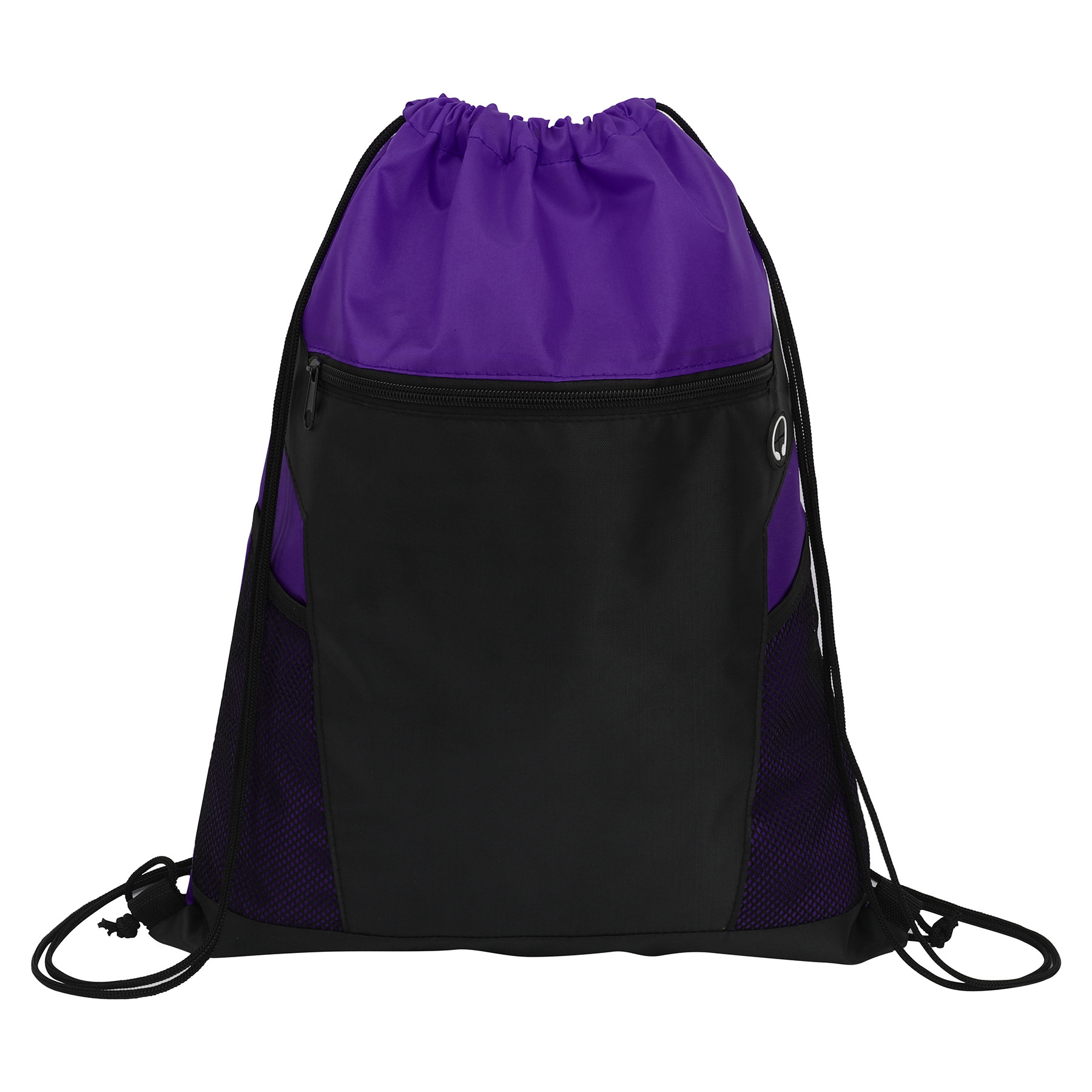 Zippered Drawstring Backpack With Mesh Pockets 9