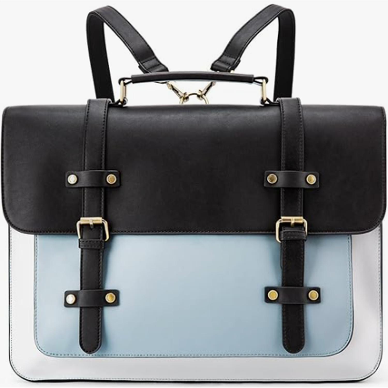 Large Capacity PU Leather Laptop Bag Backpack 7