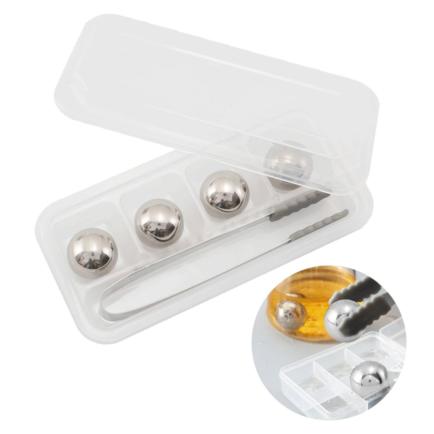 Reusable Round Stainless Steel Ice Cube Set 6