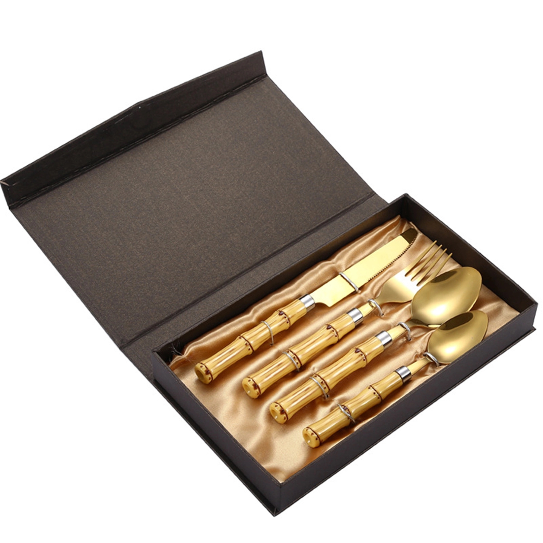 Silverware Set Stainless Steel Cutlery Wood Handle Retro Sty 3
