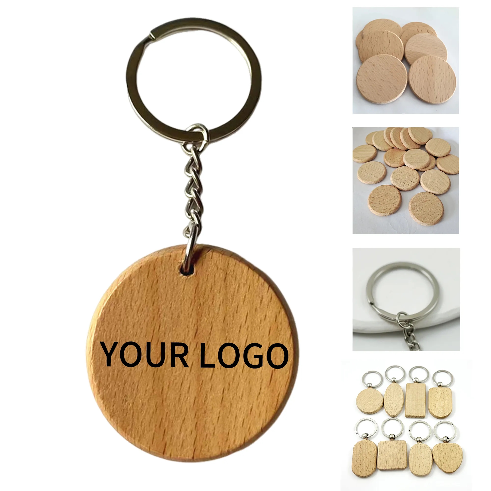 Wooden Circular Keychain 1