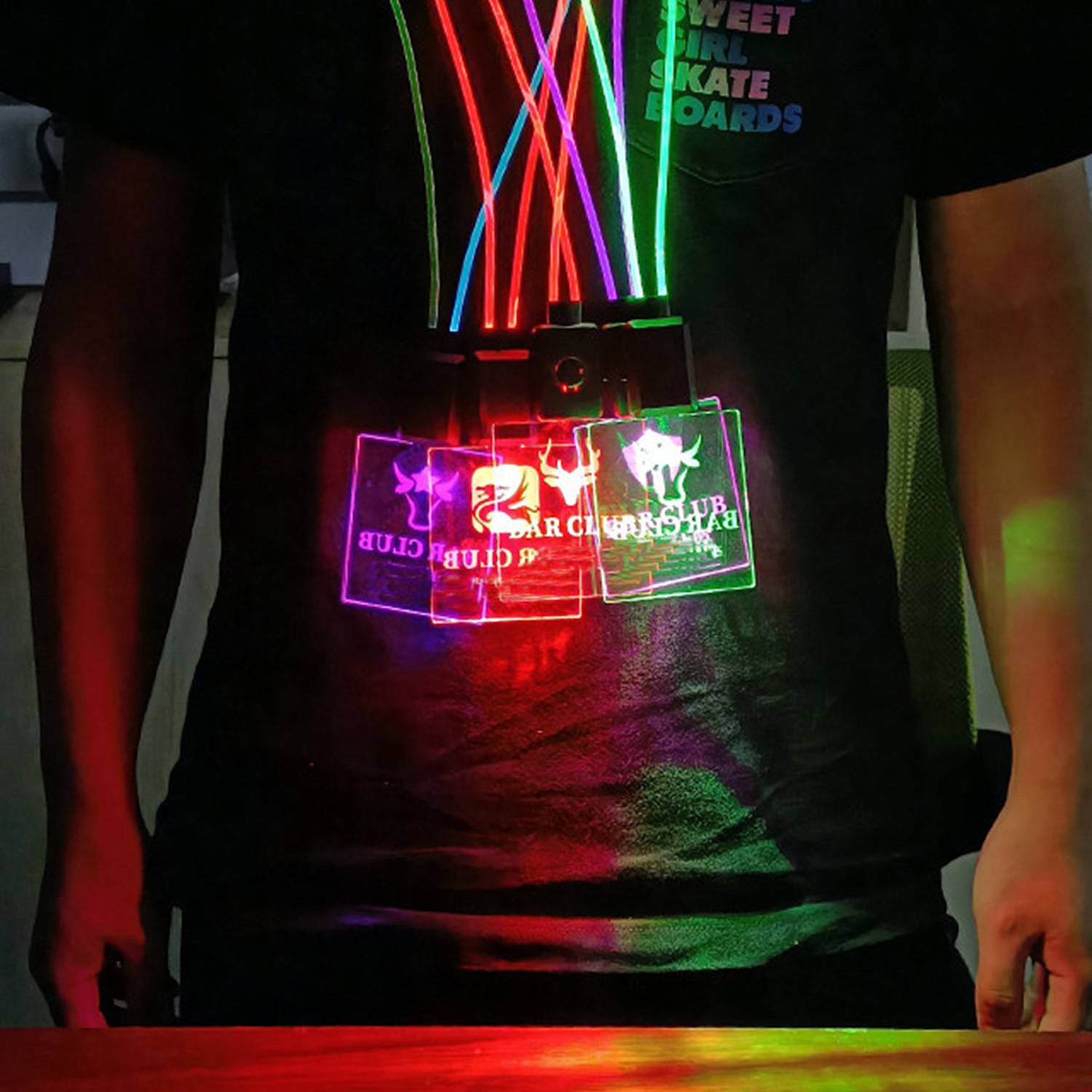 LED Necklace with flashing pendant 7