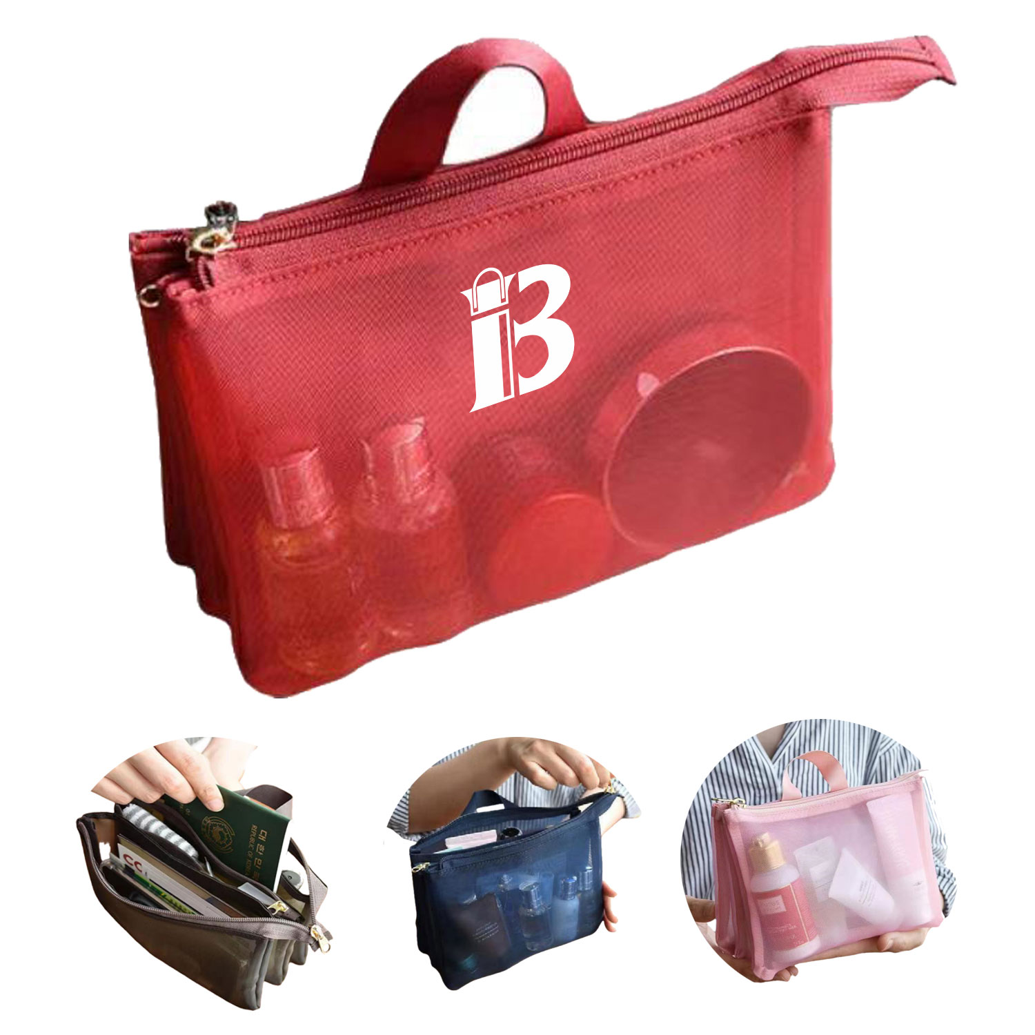 Makeup Product Organizing And Storage Portable Mesh Bag 2