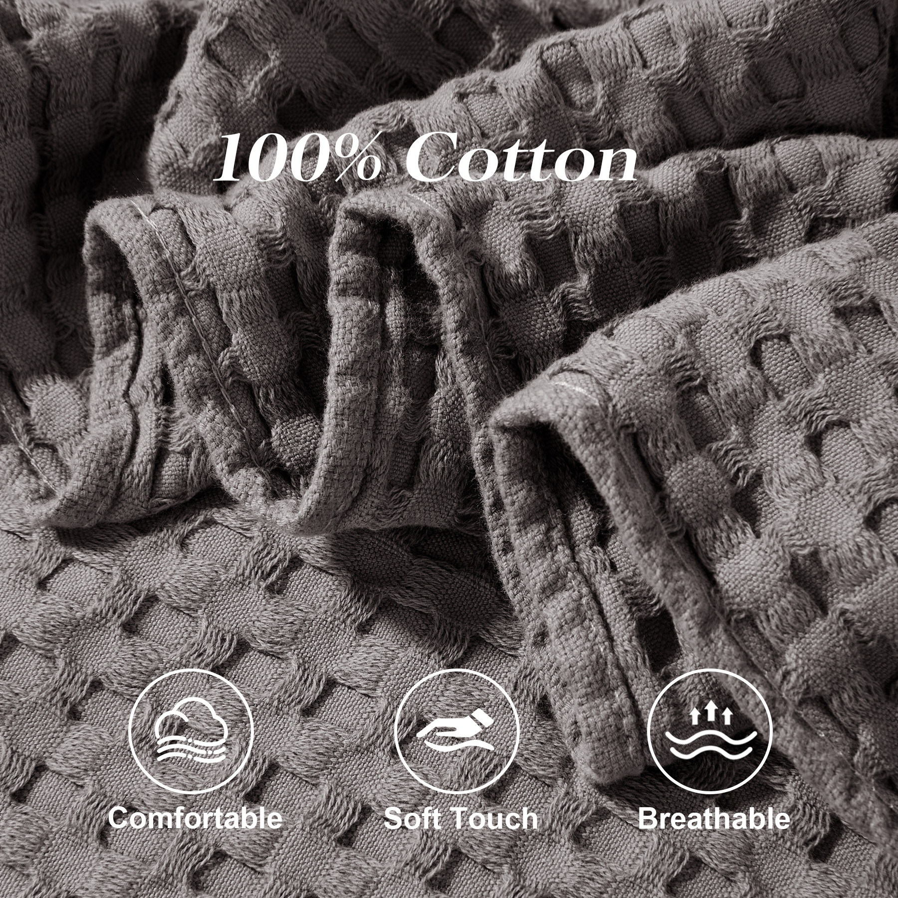 Pure Cotton Waffle Weave Blanket 5