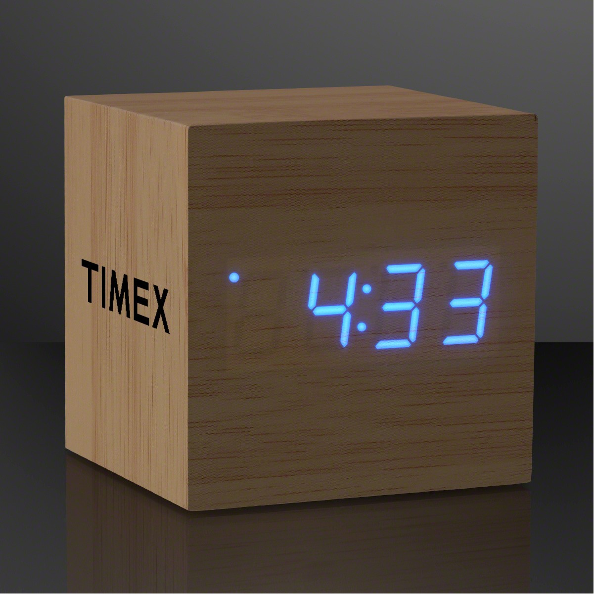 Blue LED Cube Alarm Clock With USB - Domestic Print 2