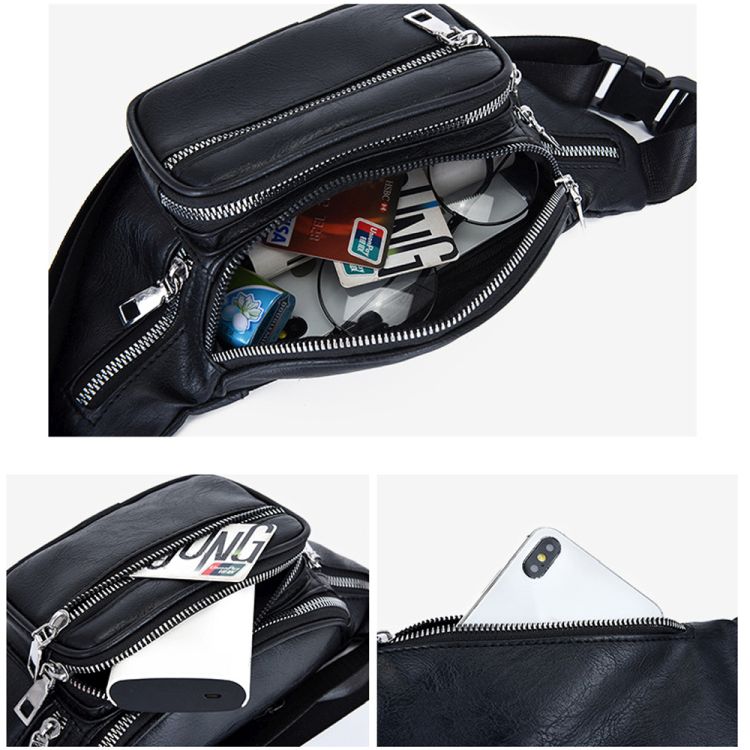 Fanny Pack Waist Bag Multifunction Genuine Leather 2