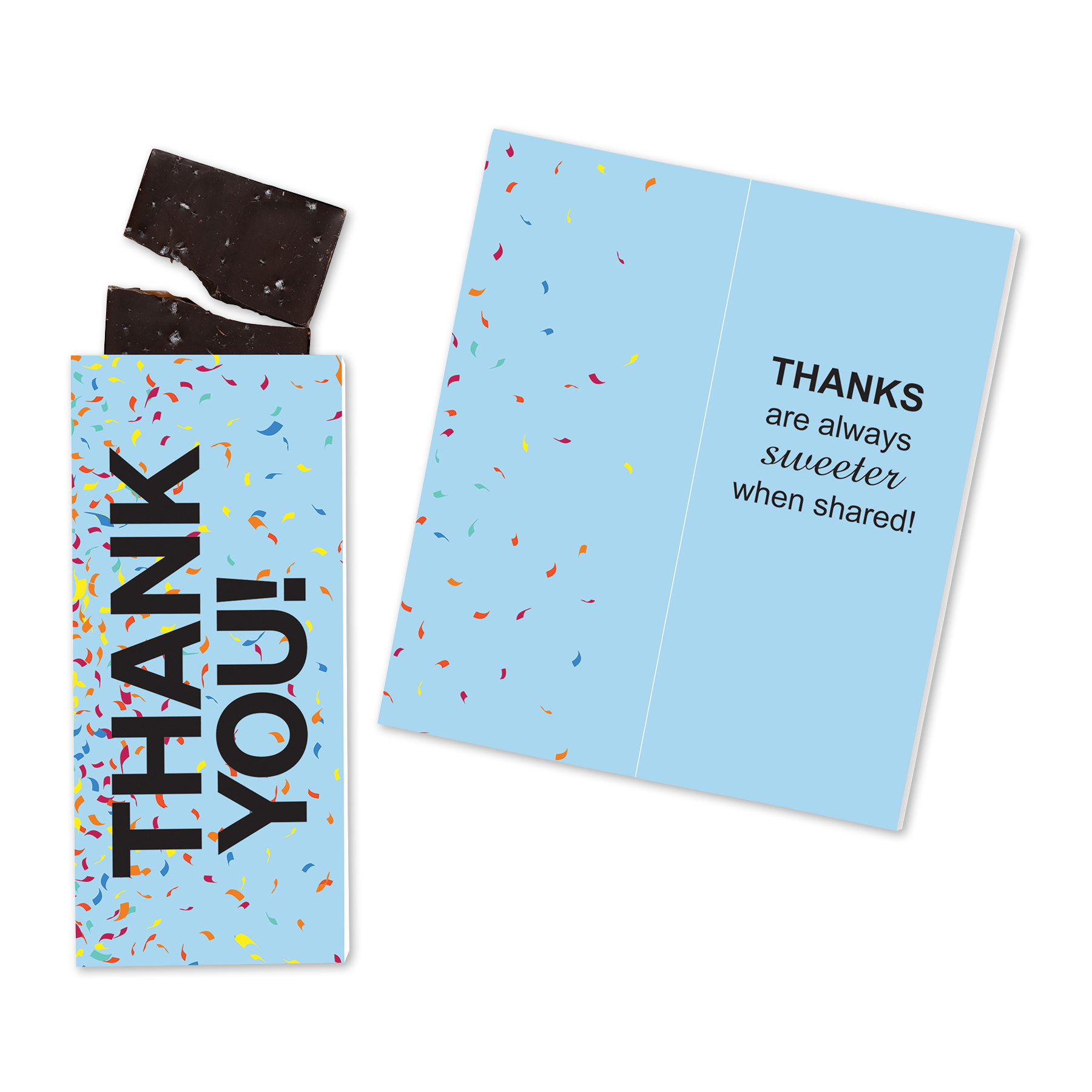 One Color Foil-Stamped Stock Gratitude Sweeter Cards with Sea Salt Caramel Chocolate Bar 2