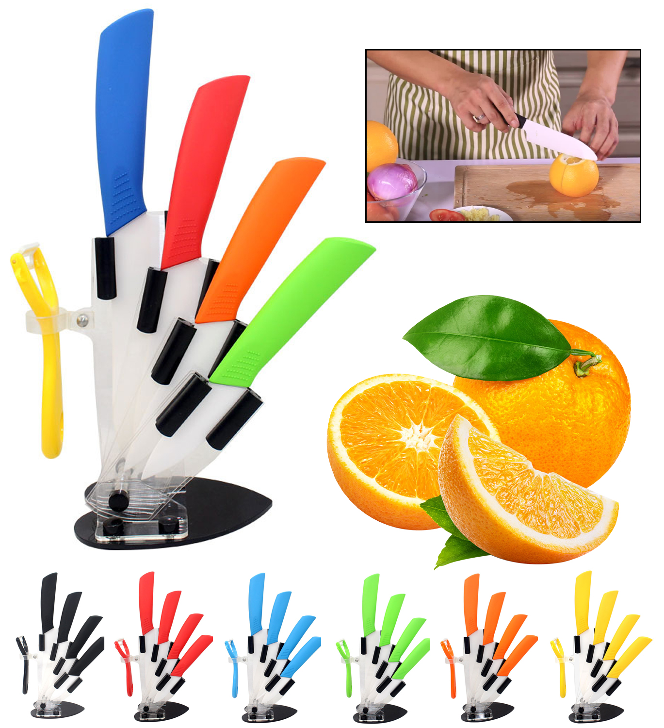5-Pack Colorful Kitchen Knife Set 2