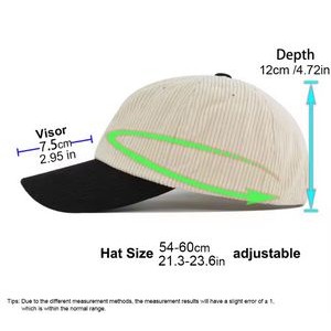 100 % Cotton Stitching Color Corduroy Hats Baseball Cap 3