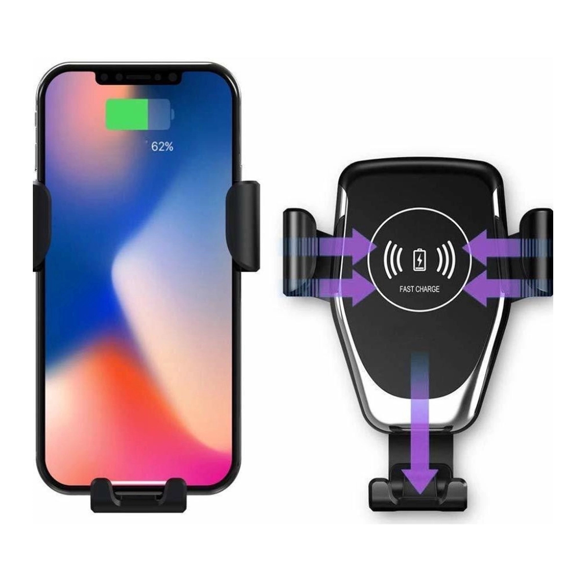 10W Qi Fast Charging Auto-Clamping Car Mount Phone Holder 4