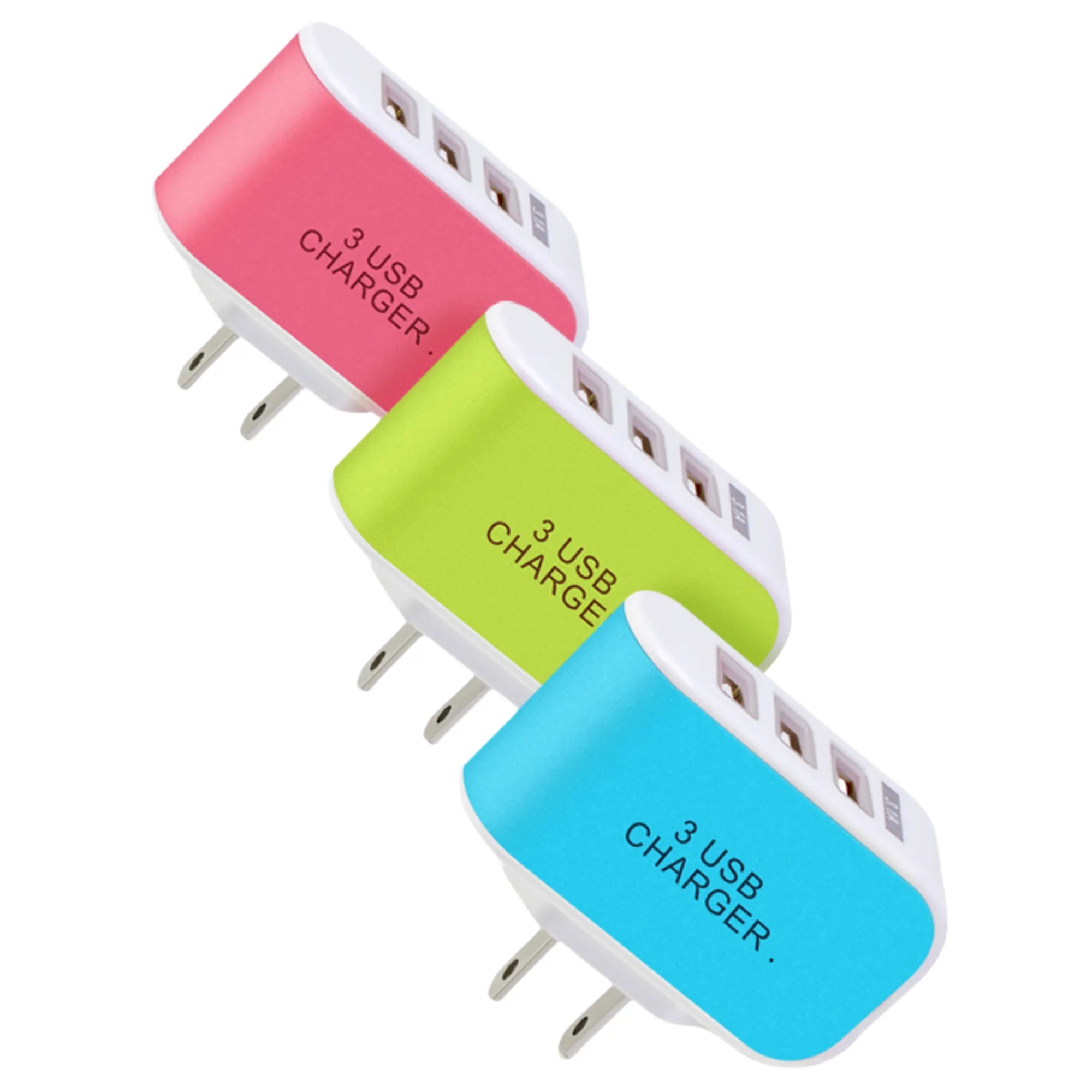 Glowing 3USB Candy Phone Charger Plug 5