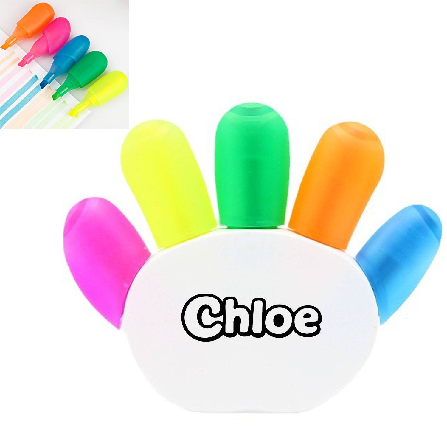 Five Color Palm-Shaped Finger Highlighter Set 3