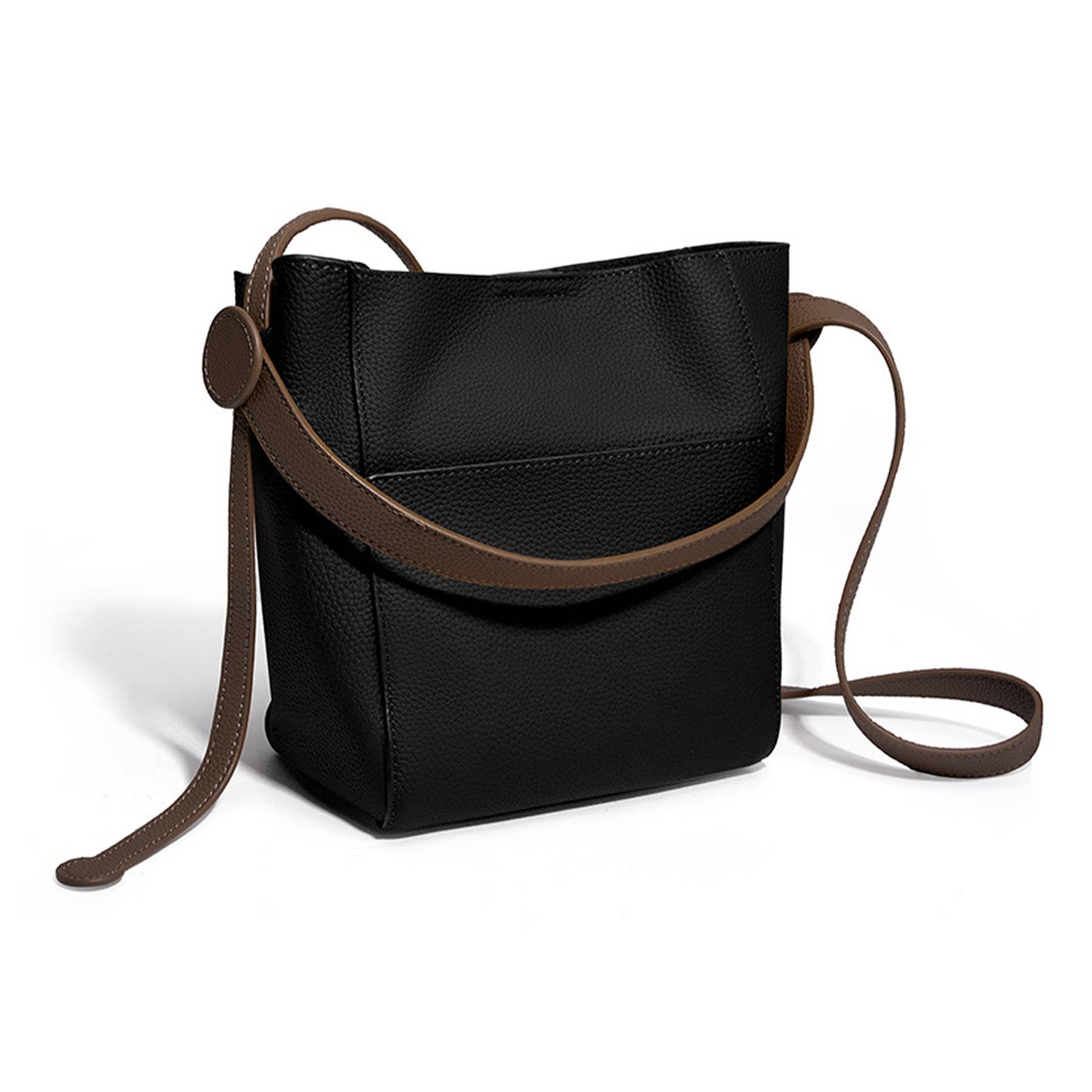 Genuine Leather Cross-body shoulder bucket bag for women 3