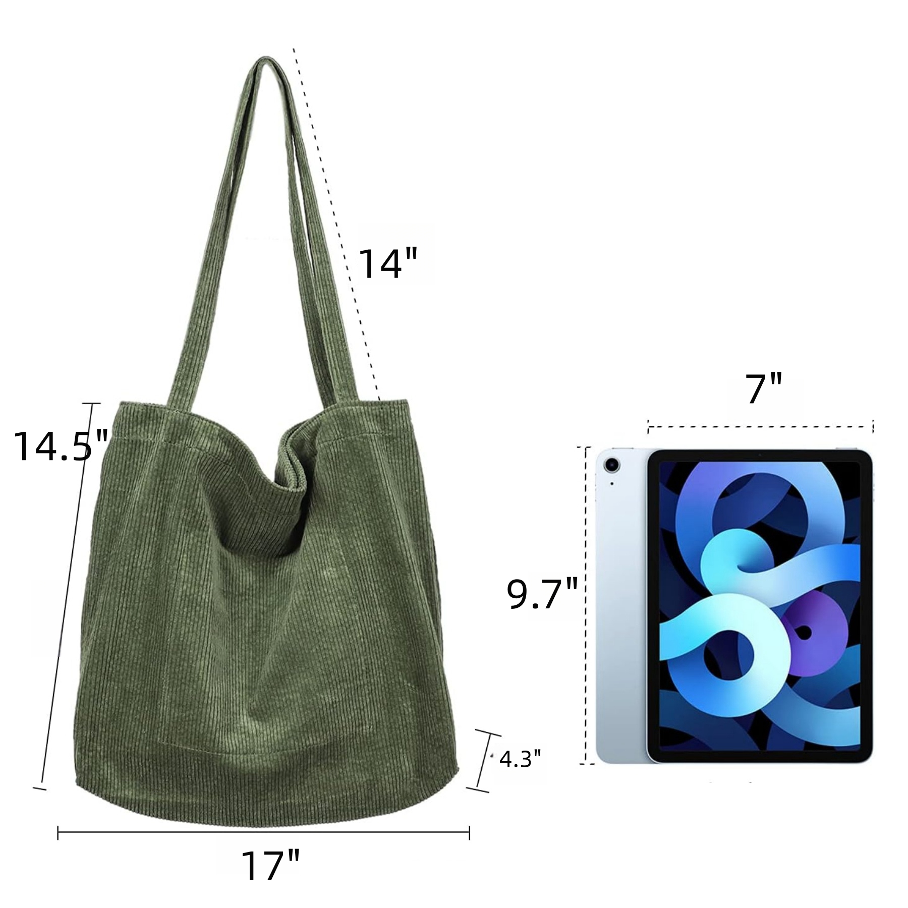 Women Corduroy Tote Bag 1