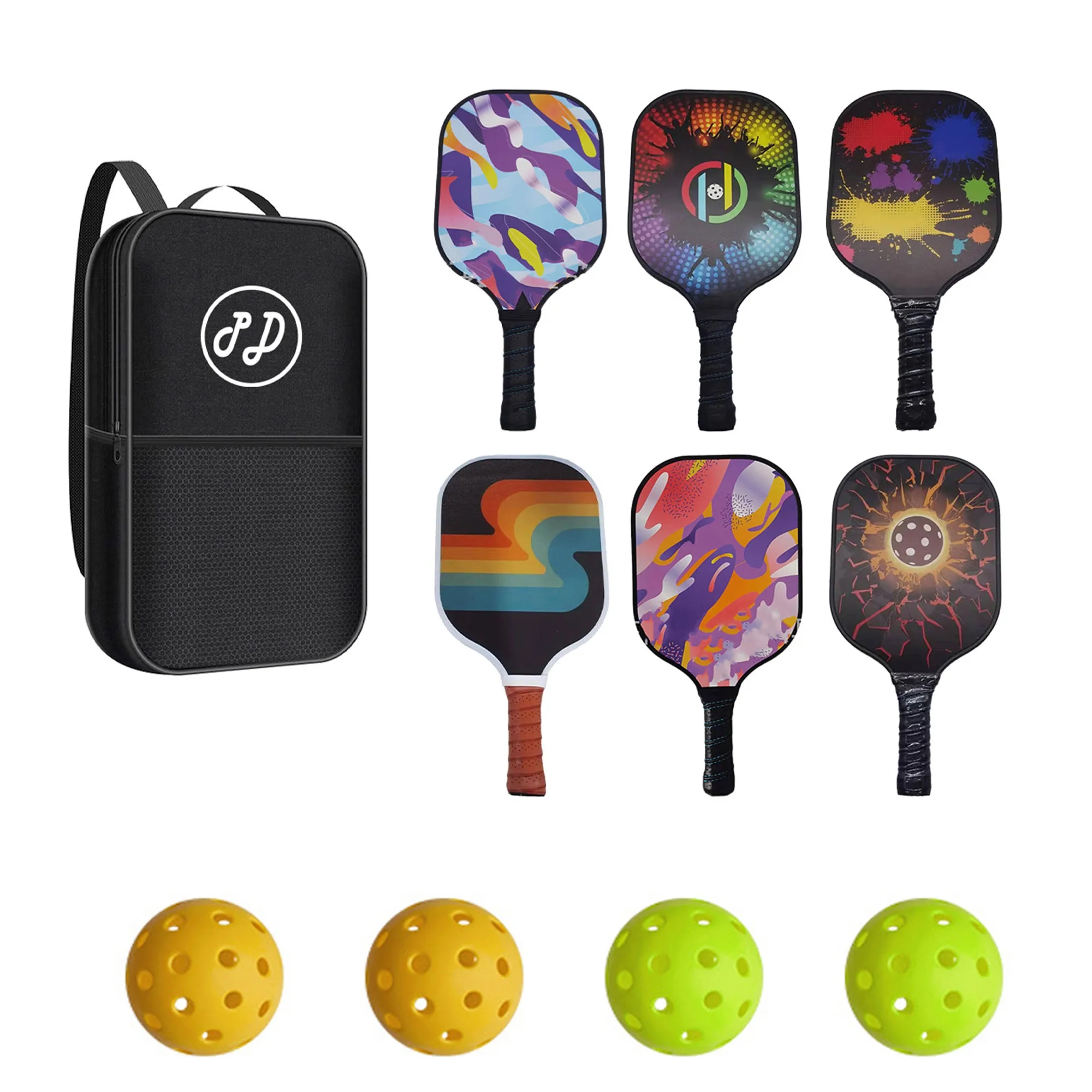 Premium Pickleball Paddle Set With 4 Balls 1 Bag 2