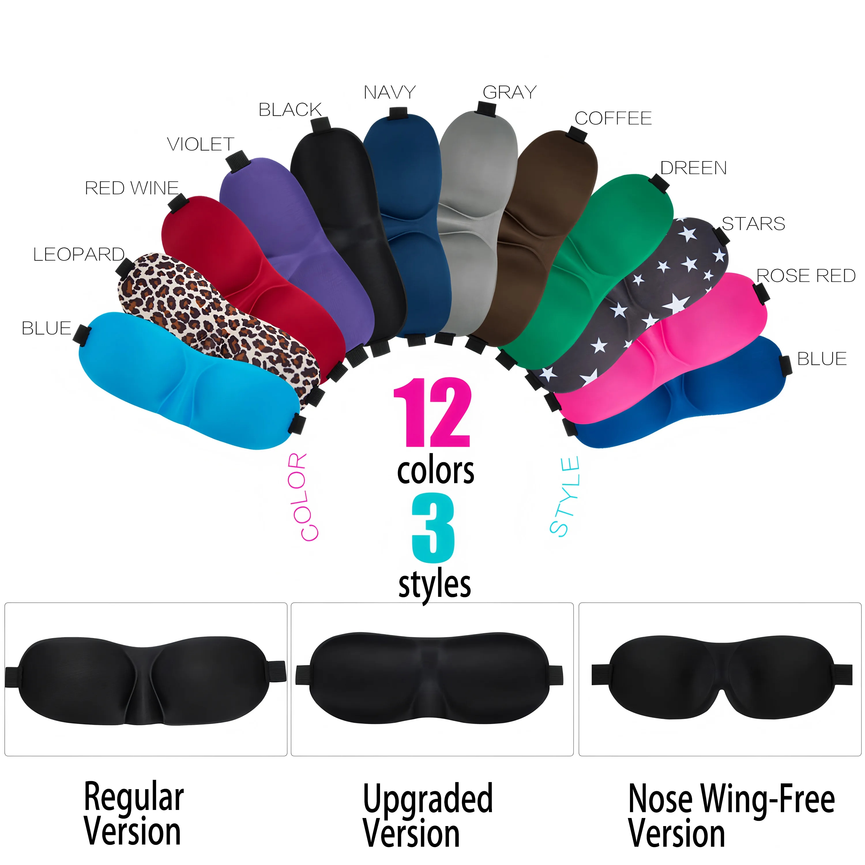 3D Memory Foam Sleep Mask with Adjustable Strap 1