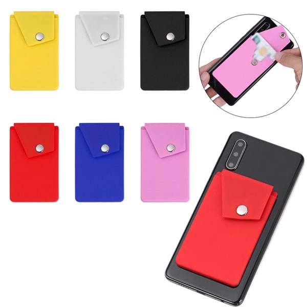 Silicone Phone Wallet Snap Pocket Cell Stand 8