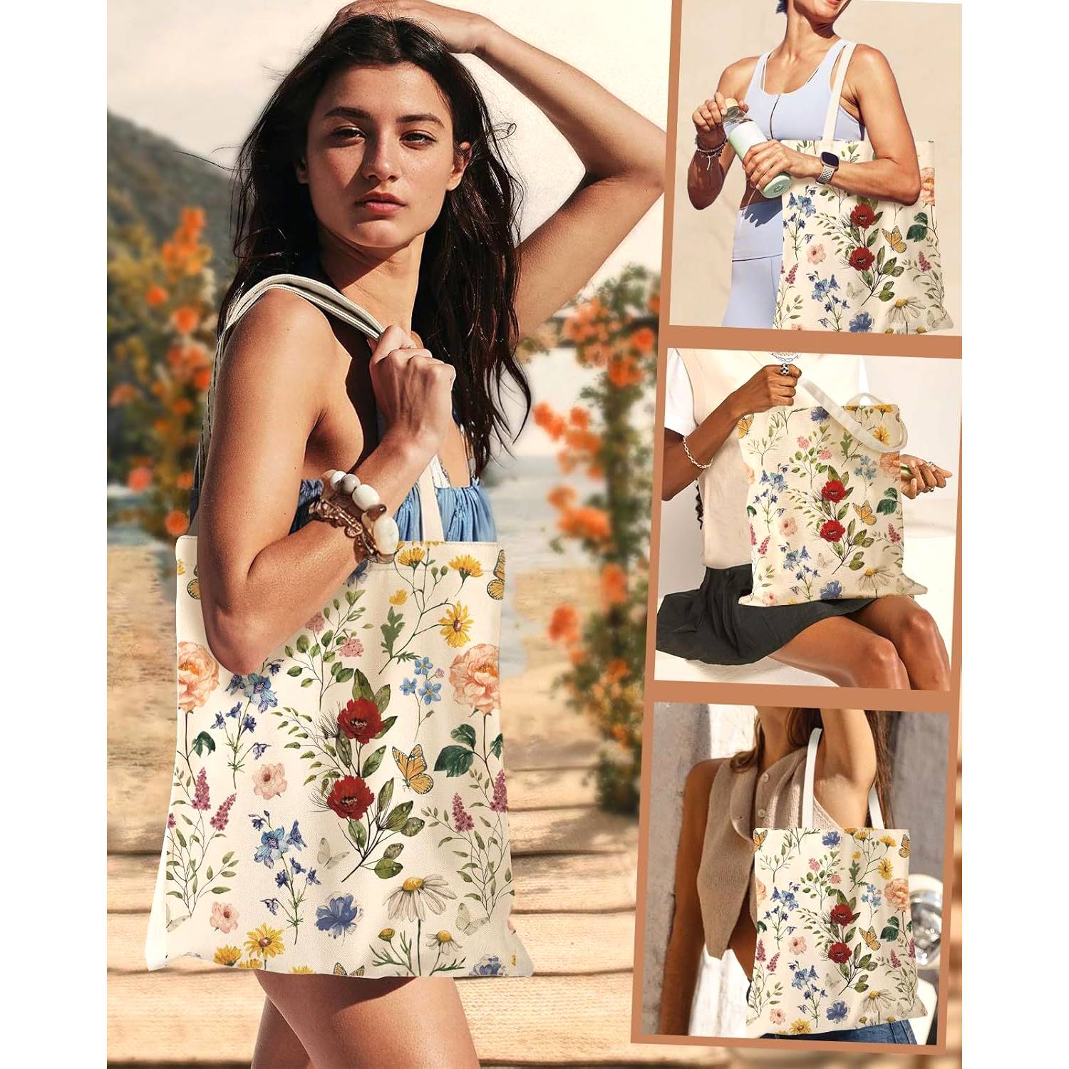 Large Capacity Open Top Canvas Tote Bag, custom tote bag with logo imprint 12