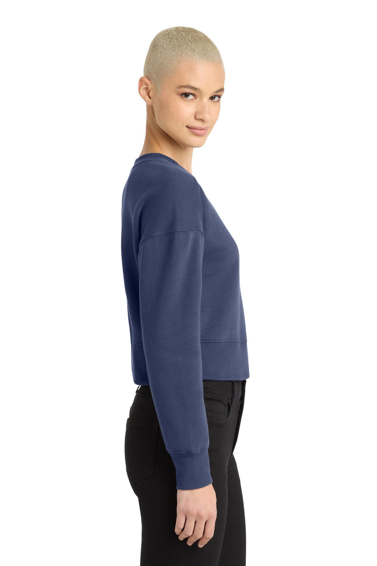 District Women's Perfect Weight Fleece Cropped Crew DT1105 40
